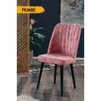 MyMassa Polo Sandalye Ahşap Siyah Ayaklı - Pembe