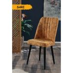 MyMassa Polo Sandalye Ahşap Siyah Ayaklı - Sarı