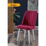 MyMassa Polo Sandalye Beyaz Ahşap Ayaklı - Fuşya