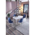 MyMassa Trend Carrara Masa ve 4 Gold Sandalye Takımı