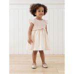 Mymio 3-24 Ay Bisiklet Yaka Dantel Detaylı Kız Bebek Elbise My 3908 - Bej - 12 - 18 Ay