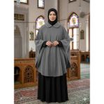 MYMİSİY Polar Panço Boy 90 cm Standart Beden (36--60) - Açık Gri - Gri