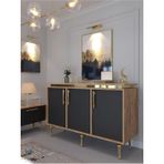 Myniture Home & Living Festival Konsol Gk-Set-2-6-4 Gold Çam Antrasit