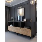 Myniture Home & Living Festival Konsol Gk2004-4-6 Gold Antrasit Çam