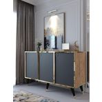 Myniture Home & Living Festival Konsol Gpvc-K2005-6-4 Gold Atlantik Çam Antrasit