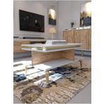 Myniture Home & Living Festival Orta Sehpa Gos-Set-2-1-6 Gold Beyaz Çam 90X60 Cm