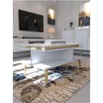 Myniture Home & Living Festival Orta Sehpa Gos-Set-2-1 Gold Beyaz 90X60 Cm