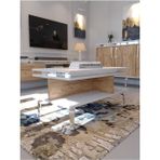 Myniture Home & Living Festival Orta Sehpa Sos-Set-2-1-6 Silver Beyaz Çam 90X60 Cm