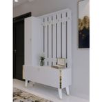 Myniture Home & Living Festival Portmanto - Ayakkabılık Gp1001-1 Gold Parlak Beyaz Minifiks Bağlantılı