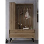 Myniture Home & Living Festival Portmanto - Ayakkabılık P1001-2 Gold Ceviz Minifiks Bağlantılı