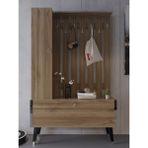 Myniture Home & Living Festival Portmanto - Ayakkabılık P1001-2 Silver Ceviz Minifiks Bağlantılı