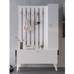 Myniture Home & Living Festival Portmanto - Ayakkabılık P1002-1 Silver Parlak Beyaz Minifiks Bağlantılı