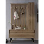 Myniture Home & Living Festival Portmanto - Ayakkabılık P1002-2 Gold Ceviz Minifiks Bağlantılı