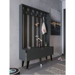 Myniture Home & Living Festival Portmanto - Sp1007-4 - Antrasit Silver