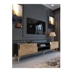 Myniture Home & Living Festival Tv Sehpası Ant. Çam Gold Metal Kulp G3830-4-6-Y1-D2