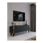 Myniture Home & Living Festival Tv Sehpası Antrasit Gold detaylı Minifiks Bağlantı Tv Ünitesi G6305-4