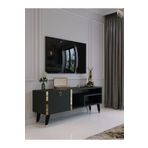 Myniture Home & Living Festival Tv Sehpası Antrasit Gold detaylı Minifiks Bağlantı Tv Ünitesi G6307-4