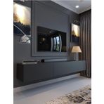 Myniture Home & Living Festival Tv Sehpası Antrasit Minifiks Bağlantı Duvara Monte Tv Ünitesi DV-Q17-4