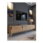 Myniture Home & Living Festival Tv Sehpası Çam Gold Metal Kulp G3817-6-Y1-P1