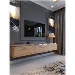 Myniture Home & Living Festival Tv Sehpası Dv-Q17-Spvc-6 Silver Çam Minifiks Bağlantı Duvara Monte Tv Ünitesi