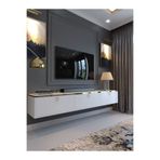 Myniture Home & Living Festival Tv Sehpası Gold Beyaz Parlak Minifiks Bağlantı Duvara Monte Tv Ünitesi DV-Q17-GPVC-1
