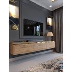 Myniture Home & Living Festival Tv Sehpası Gold Çam Minifiks Bağlantı Duvara Monte Tv Ünitesi DV-Q17-GPVC-6