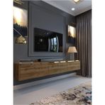 Myniture Home & Living Festival Tv Sehpası Gold Ceviz Minifiks Bağlantı Duvara Monte Tv Ünitesi DV-Q17-GPVC-2