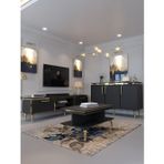 Myniture Home & Living Festival Tv Sehpası - Konsol - Orta Sehpa Antrasit Gold G-SET-3-4