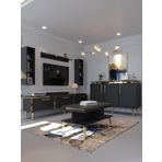 Myniture Home & Living Festival Tv Sehpası - Konsol - Orta Sehpa Antrasit Gold G-SET-5-4