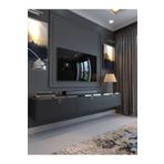 Myniture Home & Living Festival Tv Sehpası Silver Antrasit Minifiks Bağlantı Duvara Monte Tv Ünitesi DV-Q17-SPVC-4