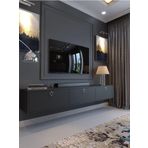 Myniture Home & Living Festival Tv Sehpası Silver Kulp Antrasit Minifiks Bağlantı Duvara Monte Tv Ünitesi DV-1001-P1-4