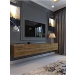 Myniture Home & Living Festival Tv Sehpası Silver Kulp Ceviz Minifiks Bağlantı Duvara Monte Tv Ünitesi DV-1001-P1-2