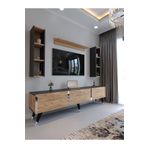 Myniture Home & Living Festival Tv Ünitesi ANT. A. ÇAM - COLOR SİLVER Tv Sehpası ve Duvar Rafı S3008-4-6