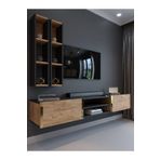 Myniture Home & Living Festival Tv Ünitesi Antrasit A. Çam Gold Duvara Monte tv sehpası G13000-4-6