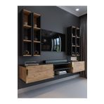 Myniture Home & Living Festival Tv Ünitesi Antrasit A. Çam Gold Duvara Monte tv sehpası G13001-4-6