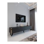 Myniture Home & Living Festival Tv Ünitesi Antrasit Gold detaylı Minifiks Bağlantı Tv Sehpası G3011-4