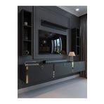 Myniture Home & Living Festival Tv Ünitesi Antrasit Gold Duvara Monte tv sehpası G13008-4