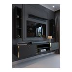 Myniture Home & Living Festival Tv Ünitesi Antrasit Gold Duvara Monte tv sehpası G13009-4