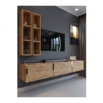 Myniture Home & Living Festival Tv Ünitesi Atlantik Çam Gold Duvara Monte tv sehpası G13003-6