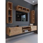 Myniture Home & Living Festival Tv Ünitesi Atlantik Çam Gold Duvara Monte tv sehpası G13006-6
