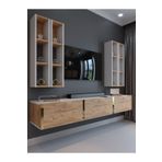 Myniture Home & Living Festival Tv Ünitesi Beyaz Atlantik Çam Gold Duvara Monte tv sehpası G13002-1-6