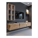 Myniture Home & Living Festival Tv Ünitesi Beyaz Atlantik Çam Gold Duvara Monte tv sehpası G13003-1-6
