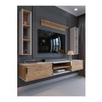 Myniture Home & Living Festival Tv Ünitesi Beyaz Atlantik Çam Gold Duvara Monte tv sehpası G13009-1-6