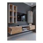 Myniture Home & Living Festival Tv Ünitesi Beyaz Atlantik Çam Silver Duvara Monte tv sehpası S13001-1-6