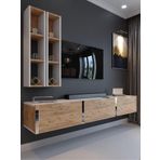 Myniture Home & Living Festival Tv Ünitesi Beyaz Atlantik Çam Silver Duvara Monte tv sehpası S13003-1-6