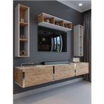 Myniture Home & Living Festival Tv Ünitesi Beyaz Atlantik Çam Silver Duvara Monte tv sehpası S13007-1-6