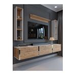 Myniture Home & Living Festival Tv Ünitesi Beyaz Atlantik Çam Silver Duvara Monte tv sehpası S13008-1-6
