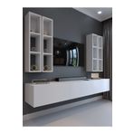 Myniture Home & Living Festival Tv Ünitesi Beyaz Parlak Duvara Monte tv sehpası Q13002-1