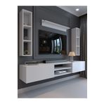 Myniture Home & Living Festival Tv Ünitesi Beyaz Parlak Duvara Monte tv sehpası Q13009-1
