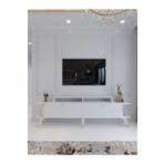 Myniture Home & Living Festival Tv Ünitesi Beyaz Parlak Gold detaylı Minifiks Bağlantı Tv Sehpası G3012-1